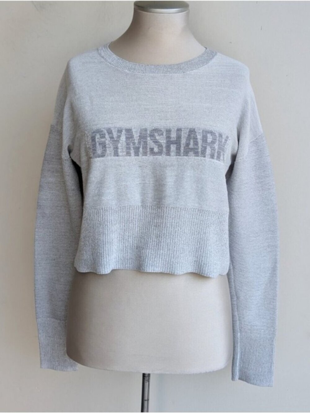 Gymshark Heather Gray Cropped Crew Sweatshirt